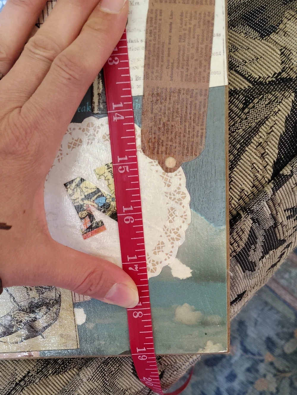 Handmade Decopauged Collage Repurposed Wall Plaque